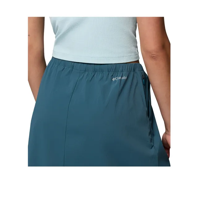 【Columbia 哥倫比亞】女款-涼感長裙-Chill Creek™ Long Woven Skirt-孔雀綠(UAL54000TL/KS)