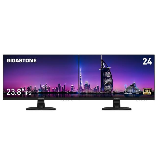 【GIGASTONE 立達】(2入組)LM-24FF2 24型 IPS 極窄邊框電腦螢幕(護眼/HDMI/1080P/內建喇叭/低藍光/零閃屏)