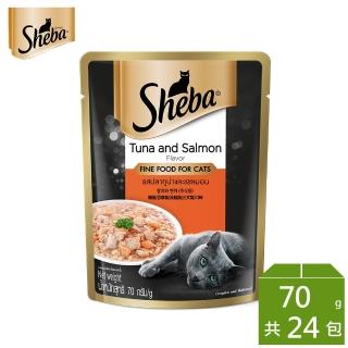 【Sheba】鮮饌包主食 70g*24入-鮪魚及鮭魚(寵物/貓餐包/貓食)