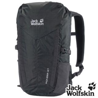 【Jack wolfskin 飛狼】PIONEER 電腦後背包 27L｜商務通勤 × 休閒旅遊 (黑灰)