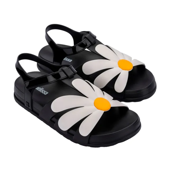 【Melissa】小白花羅馬涼鞋(黑色)