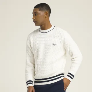 【WILSON】Heritage Cable Sweater 男款 服飾 毛衣 白色 WM00498511GYC