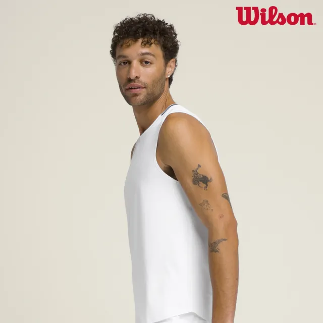 【WILSON】Elite Performance Tank 男款 服飾 運動背心 白色 WM00454511WTA