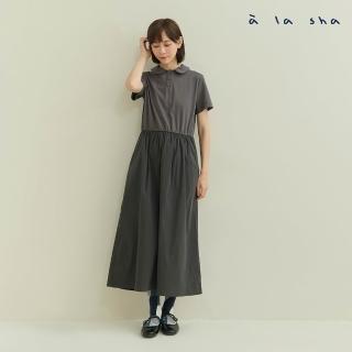 【a la sha】阿財翻領短袖洋裝