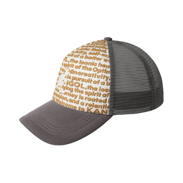 【KANGOL】滿版小字 TRUCKER 棒球帽(淺灰色)