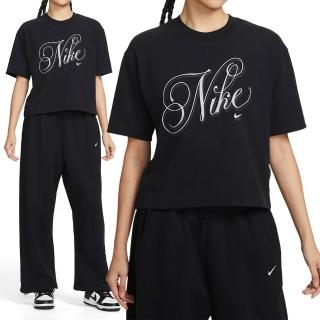 【NIKE 耐吉】As W Nsw Ss Tee Boxy Script 短袖 女款 黑色 寬鬆 T恤 IH7608-010