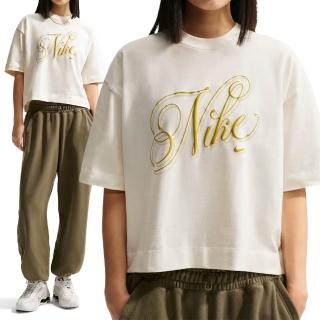 【NIKE 耐吉】As W Nsw Ss Tee Boxy Script 短袖 女款 白色 寬鬆 T恤 IH7608-133