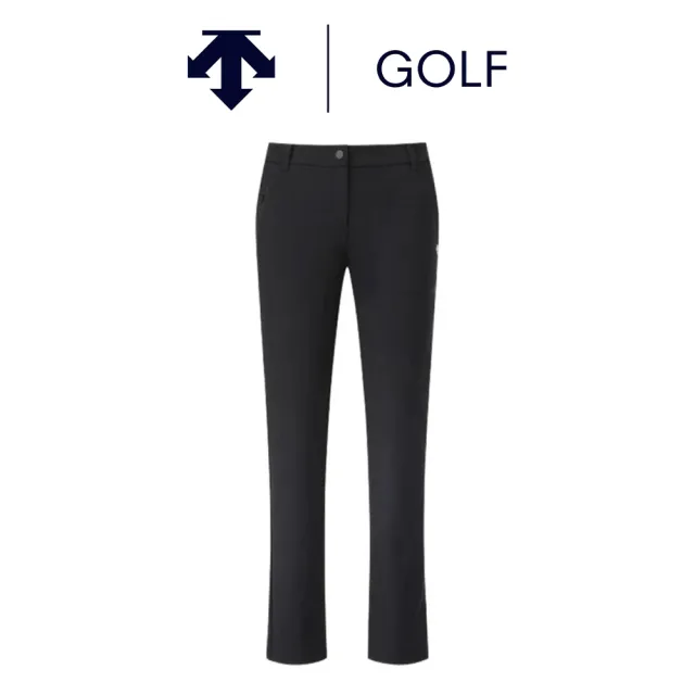【DESCENTE】GOLF 迪桑特 女款 高爾夫長褲 修身直筒褲 運動褲(黑色)