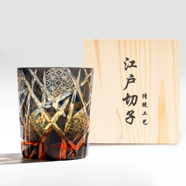 【Bravomart】日式江戶切子 星芒網紋手工切割威士忌杯