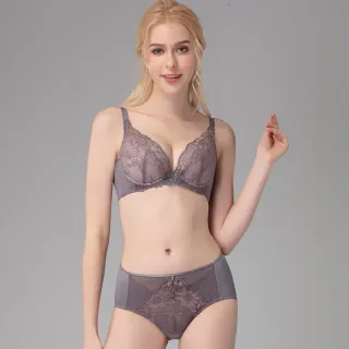 【Swear 思薇爾】撩波無拘束之花系列B-F罩蕾絲包覆女內衣(伯爵灰)_出清品