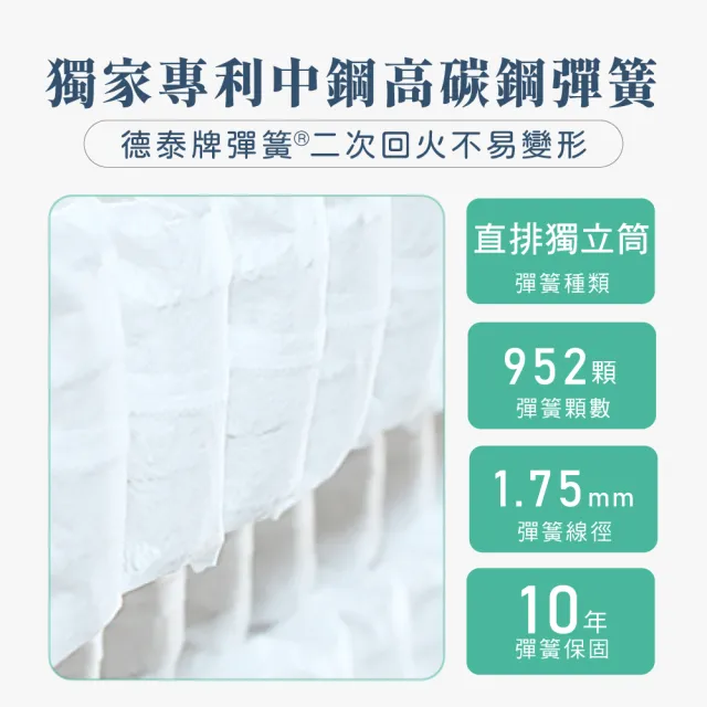 【德泰法蘭西床】索歐系列 頂級飯店獨立筒 彈簧床墊-雙大6尺