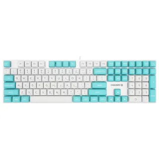 【Cherry】Cherry KC200 MX2A 懸浮式 白青 靜音紅軸 PBT中刻(KC200 二代軸 懸浮式鍵盤 PBT中刻 鍵盤 電競)