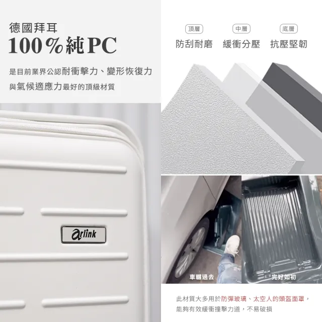 【Arlink】20+24吋 1:9 上掀式行李箱 煞車行李箱(前掀式行李箱/行理箱/PC行李箱/拉桿行李箱)