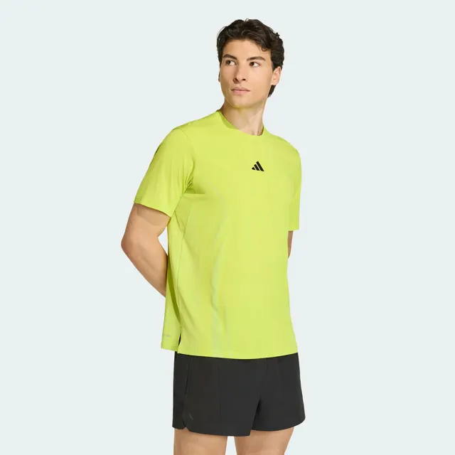 【adidas 愛迪達】短袖上衣 男 訓練 慢跑 AIRCHILL TEE 黃綠 KE5783