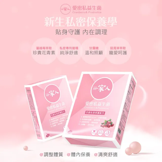 【YM BIOMED 陽明生醫】一家人愛密私益生菌5盒(30包/盒 私密處保養 蔓越莓 益生菌 甘露糖 鼠尾草)