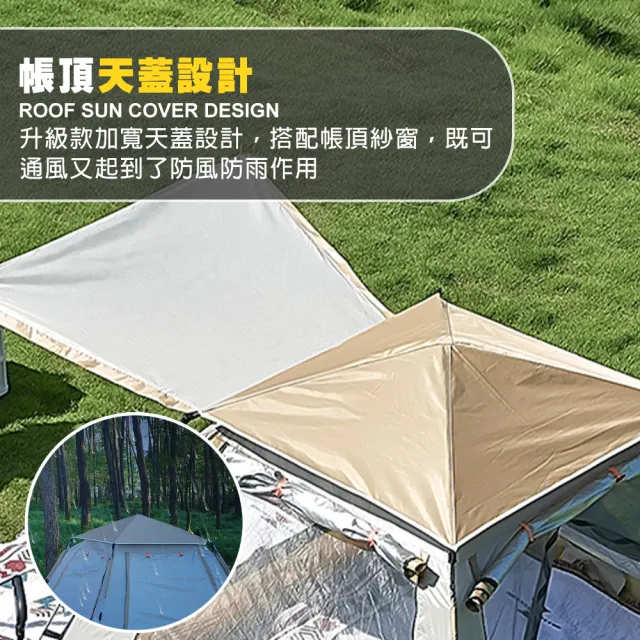 【TAS CAMP】速開帳篷 銀膠防水升級款 215x215cm(開帳篷 快速帳篷 秒開帳篷 四人帳篷 登山帳篷 露營)