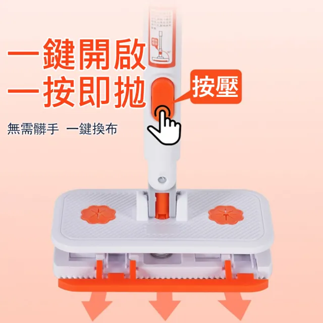 【Kyhome】洗臉巾環保拖把 自動夾布小拖把 免手洗清潔拖把 家用清潔平板拖把 懶人拖把