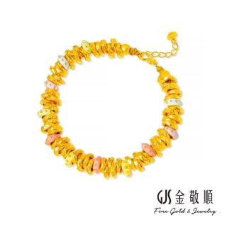 【GJS 金敬順】黃金手鍊 盤纏 串珠 女款(金重:2.00錢/+-0.03錢)