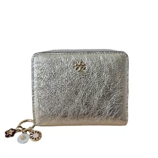 【TORY BURCH】tb 專櫃新款富貴金蔥吊飾短夾附證件夾禮盒組贈原廠紙袋