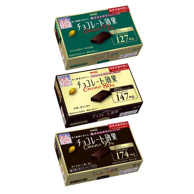 ’【Meiji 明治】巧克力效果CACAO黑巧克力(72％/86％/95％)兩入組