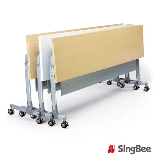 【SingBee 欣美】PH-1845移動式摺合會議桌 180x45x74cm(摺疊 折合桌 工作桌 會議桌 辦公桌)
