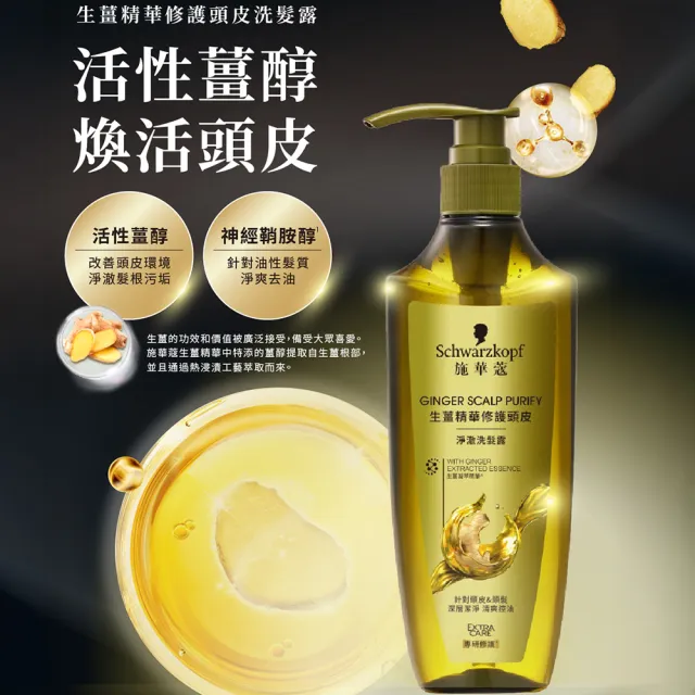 【Schwarzkopf 施華蔻】無矽靈洗髮精/護髮潤髮乳 400ml(蓬蓬瓶豐盈韌髮/健髮去屑/控油淨源/韌芯修護)