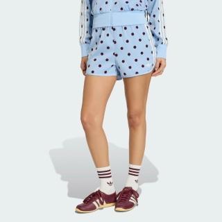 【adidas 愛迪達】Sprinter Shorts 女 運動短褲 休閒短褲 水藍 亞版 復古 點點(KV1173)