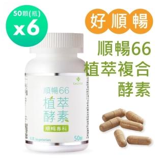 【SALVIA】Salvia順暢66植萃複合酵素膠囊6瓶(共300顆 蔬果酵素 幫助排便順暢 告別卡關 懶人輕盈)
