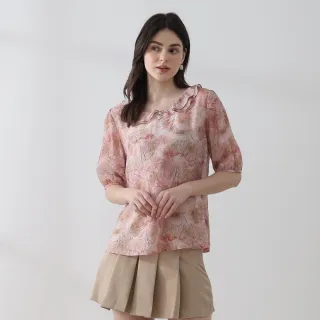 YASA 植蠶暈染滿版印花上衣