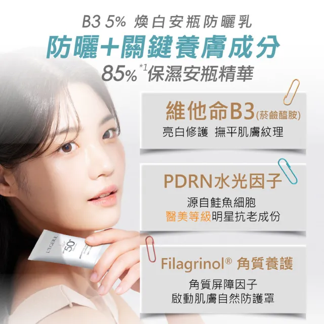 【LEGERE 蘭吉兒】安瓶防曬乳35ml2入組(任選兩款SPF50+PA++++PDRN)