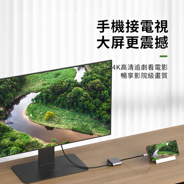 【ANTIAN】Type-C轉HDMI/VGA視頻轉換器 4K高清轉接器 HUB集線器 擴展塢(手機/平板/筆電轉接頭)
