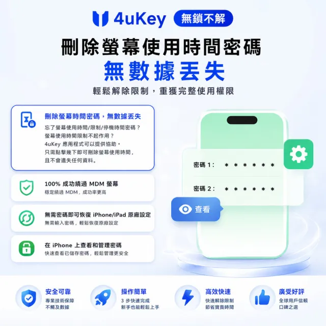 【Tenorshare】Tenorshare 4uKey 移除iphone螢幕鎖＋移除 ID 鎖(冠鋐電腦台灣總代理win版本)