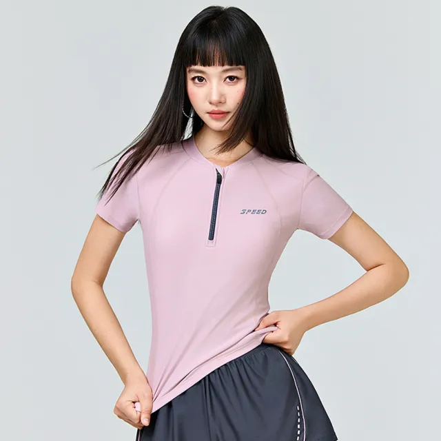 【Friyu】分體兩件式泳衣女 拉鏈遮肉顯瘦 可拆卸胸墊泳裝 連體底褲防走光 運動游泳衣 保守泳裝