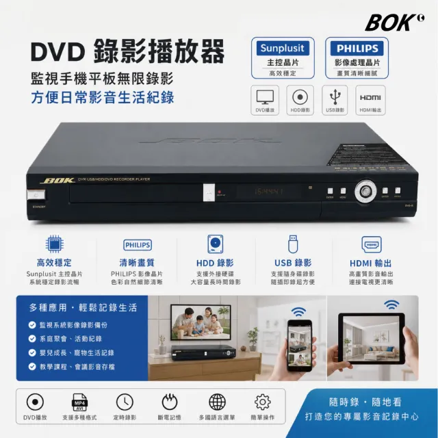 【BOK】DVR-8TB硬碟式(DVD錄放影機)