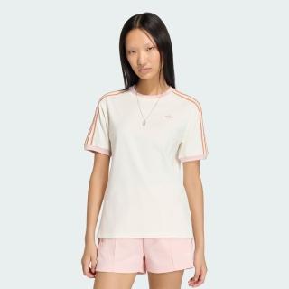 【adidas 愛迪達】3s Tee 女 T恤 運動上衣 休閒短袖 米白 亞版 經典單品(KY8126)