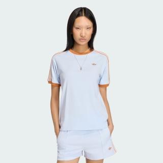 【adidas 愛迪達】3s Tee 女 T恤 運動上衣 休閒短袖 天空藍 亞版 經典單品(KY8125)