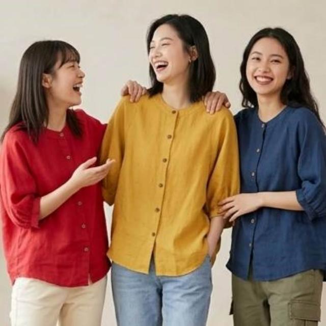 【巴黎精品】現貨限搶 女亞麻棉麻T恤新中式中袖上衣大尺碼寬鬆襯衫(夏季圓領日系復古休閒女裝3款b1a32)