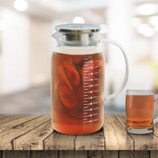 【Pearl Horse 寶馬】寶馬牌圓型多功能雙用玻璃壺-1300ml-1入