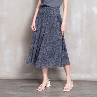 【perng yuh 芃諭名品】繁花落影 印花 鬆緊腰 雪紡 傘襬裙(2026 SS Collection｜5A春夏新品上市)