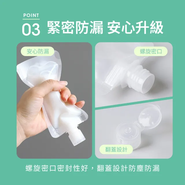 【VOLA 維菈】旅行分裝袋 翻蓋擠壓式 隨身分裝瓶 出國收納 洗髮精乳液分裝袋 透明便攜 盥洗用品