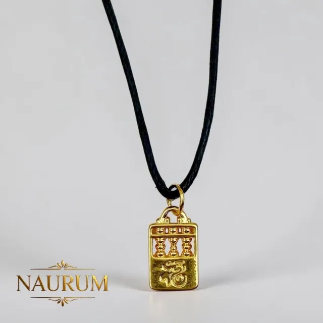 (NAURUM)黃金墜飾金算百福0.06錢附贈皮繩