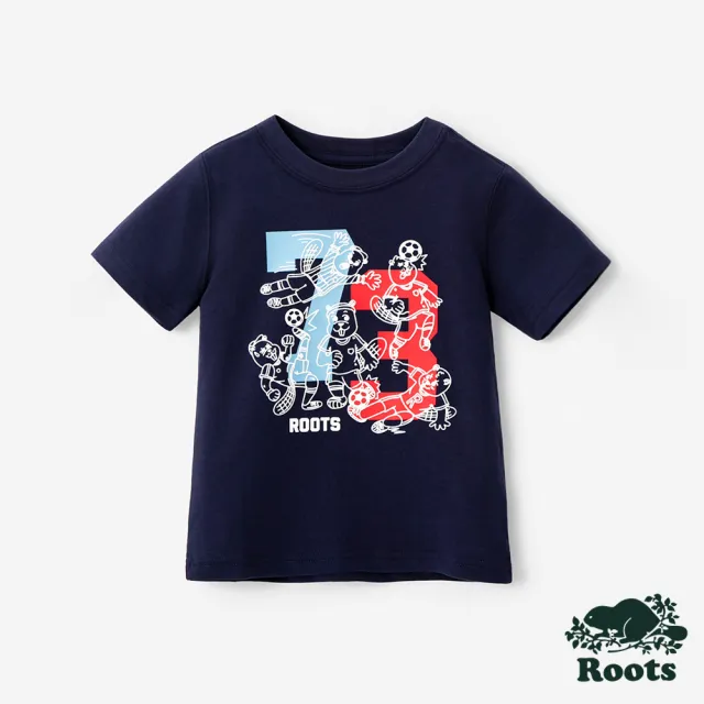 【Roots】Roots 小童-BEAVER LEAGUE 短袖上衣(靛青色)
