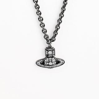 【Vivienne Westwood】土星吊飾水鑽項鍊(釕金屬)