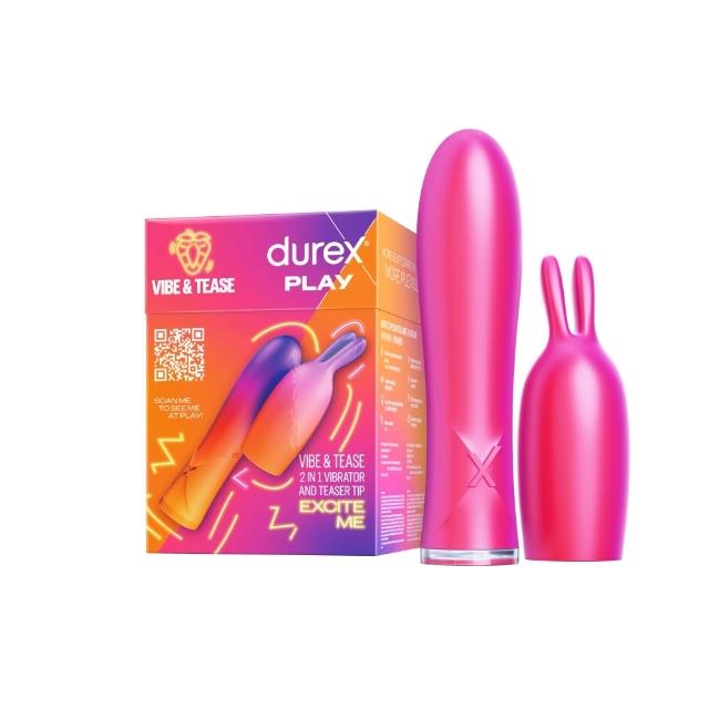 【Durex 杜蕾斯】二合一兔耳震動按摩棒1入(情趣用品/成人用品/成人情趣/自慰/成人用品/飛機杯/性用品)