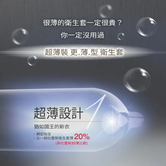 【Durex 杜蕾斯】超薄裝更薄型衛生套1盒(3入 保險套/衛生套/避孕套/安全套/避孕/避孕套/保險套推薦)