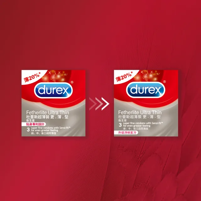 【Durex 杜蕾斯】超薄裝更薄型衛生套1盒(3入 保險套/衛生套/避孕套/安全套/避孕/避孕套/保險套推薦)