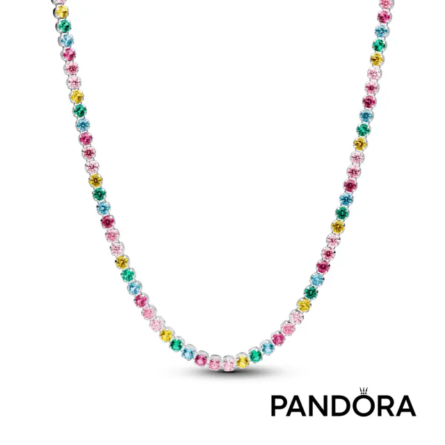 【Pandora 潘多拉】絢麗虹彩網球項鏈