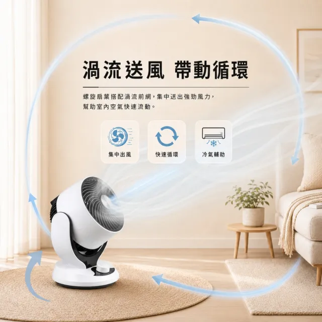 【勳風】8吋渦流循環桌扇/自動擺頭風扇(HFB-K7916)