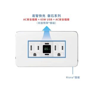 【易智快充】磐石系列-國際牌™ Panasonic™ Risna™面板 65W USB快充插座(65W USB+AC安全插座*2)