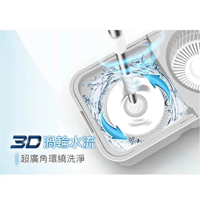 【好神拖】省力雙渦輪旋轉拖把組(1拖1桶1布)